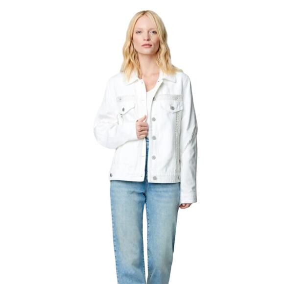 White Denim Lace Jacket Infinite Road by Blank NYC - Picture 3 of 16